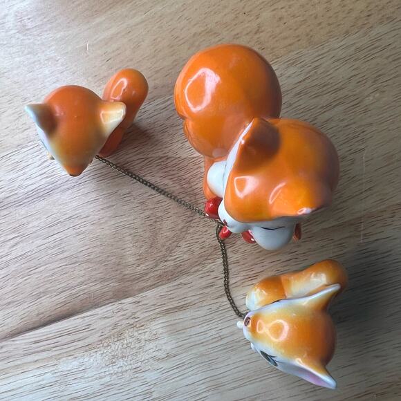 Vintage Mid Century 50 60s Chain Squirrels Arnant Orange Japan Kitchy - Picture 11 of 12
